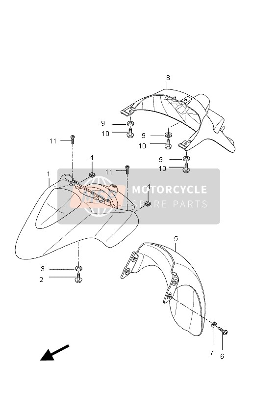 Yamaha VP125 X-CITY 2012 Aile pour un 2012 Yamaha VP125 X-CITY